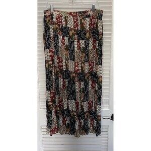 Vintage 90s Patchwork Floral Broomstick Skirt S/M Maxi Boho Cottagecore USA